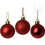 Ficha técnica e caractérísticas do produto Kit com 45 Bolas Vermelhas, 4 Cm, Acabamento Brilhante em Glitter e Fosco - Orb Christmas