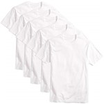 Ficha técnica e caractérísticas do produto Kit com 5 Camisetas Básicas Masculina Algodão T-Shirt Tee (Branca, G)
