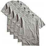 Ficha técnica e caractérísticas do produto Kit com 5 Camisetas Básicas Masculina Algodão T-Shirt Tee (Cinza, M)
