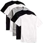 Ficha técnica e caractérísticas do produto Kit com 5 Camisetas Básicas Masculina Algodão T-Shirt Tee, Colors, G
