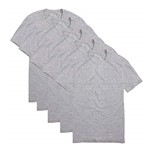 Ficha técnica e caractérísticas do produto Kit com 5 Camisetas Básicas Masculina T-shirt Algodão Cinza Tee (G)