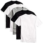 Ficha técnica e caractérísticas do produto Kit com 5 Camisetas Básicas Masculina T-shirt Algodão Colors Tee (G)