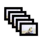 Ficha técnica e caractérísticas do produto Kit com 5 Porta-Retratos Madeira 10x15cm Preto - Homenjoy