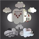 Ficha técnica e caractérísticas do produto Kit com 6 Espelhos Decorativos Casa Quarto Sala Parede Nuvem