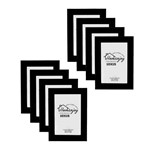 Kit com 8 Porta-Retratos Madeira 10x15cm Preto - Homenjoy