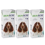Ficha técnica e caractérísticas do produto Kit com 3 Antipulgas Bravecto para Cães de 10 a 20 Kg - 500 Mg - Msd