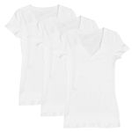 Ficha técnica e caractérísticas do produto Kit Com 3 Blusas Femininas Part.b Decote V Branca