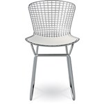 Ficha técnica e caractérísticas do produto Kit com 2 Cadeiras Aramada Cromada com Assento Estofado C162 - Branco - Compoarte