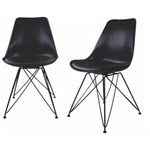 Ficha técnica e caractérísticas do produto Kit com 2 Cadeiras Charles Eames Eiffel Base Metal Pelegrin Pw-075 - Preto