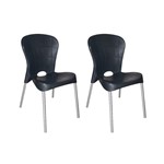 Ficha técnica e caractérísticas do produto Kit com 2 Cadeiras com Pés de Aço Montes Claros Preta - Antares