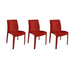 Ficha técnica e caractérísticas do produto Kit com 3 Cadeiras Femme Vermelha