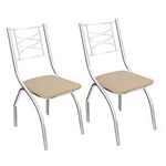 Ficha técnica e caractérísticas do produto Kit com 2 Cadeiras Kappesberg Itália - Nude