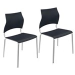Ficha técnica e caractérísticas do produto Kit com 2 Cadeiras Kappesberg Milão - Preto