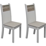 Ficha técnica e caractérísticas do produto Kit com 2 Cadeiras Luna Suede Pérola/Branco BP/Savana - Madesa