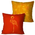 Ficha técnica e caractérísticas do produto Kit com 2 Capas para Almofadas Decorativas Laranja Flamingos