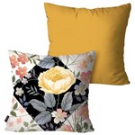 Kit com 2 Capas para Almofadas Decorativas Ocre Flor