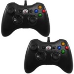 Ficha técnica e caractérísticas do produto Kit com 2 Controles para Xbox 360 / Pc 2 em 1 - Entrada Usb