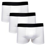 Ficha técnica e caractérísticas do produto Kit Com 3 Cuecas Boxer Cotton Confort Masculina Part.b Branca