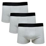 Ficha técnica e caractérísticas do produto Kit Com 3 Cuecas Boxer Cotton Confort Masculina Part.b Cinza