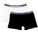 Ficha técnica e caractérísticas do produto Kit com 2 Cuecas Boxer PKM01 Calvin Klein - Tamanho G - Branco/Preto