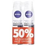 Ficha técnica e caractérísticas do produto Kit com 2 Desodorantes Nivea Invisible Black & White Clear Aerossol 91g com 50% de Desconto na 2° Unidade