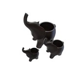 Ficha técnica e caractérísticas do produto Kit com 3 Elefantes Miniatura Porta Objetos Vaso P M G
