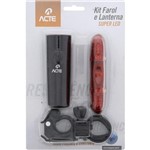Ficha técnica e caractérísticas do produto Kit com Farol Dianteiro e Lâmpada Traseira para Bicicletas Super LED ACTE SPORTS A35