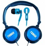 Ficha técnica e caractérísticas do produto Kit com 2 Fones - Headphone e Earphone DJZ Ultra Naxa Azul