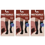Ficha técnica e caractérísticas do produto Kit com 3 Kendall 1813 Meia 3/4 Média Compressão Masculina Preta G