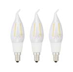 Ficha técnica e caractérísticas do produto Kit com 3 Lâmpadas LED de Filamento Vela Chama Luz Amarela 2W Lexman Bivolt