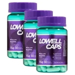 Ficha técnica e caractérísticas do produto Kit com 3 Lowell Caps Suplemento Alimentar -Tratamento 90 dias