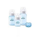 Kit com 3 Mamadeiras Avent Classic+ Azul e Chupeta - Philips Avent