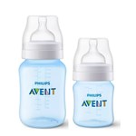 Ficha técnica e caractérísticas do produto Kit com 2 Mamadeiras Avent Classica 125 260ml Azul 0m+ - Philips Avent