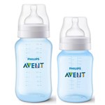 Ficha técnica e caractérísticas do produto Kit com 2 Mamadeiras Avent Classica 260 330ml Azul 1m+ - Philips Avent