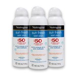 Ficha técnica e caractérísticas do produto Kit com 3 Protetores Solar Wet Skin NEUTROGENA Sun Fresh FPS 50 180ml