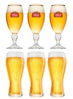 Kit com 3 Taças Stella Artois + 3 Copos Budweiser - Ambev