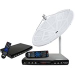 Ficha técnica e caractérísticas do produto Kit Completo 02 Receptores Digitais TV FREE / Antena Parabólica - Multiponto