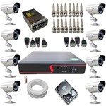 Ficha técnica e caractérísticas do produto Kit Completo 8 Câmeras de Monitoramento Infravermelho com Gravador Dvr Stand Alone Acesso Nuvem P2P