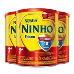 Ficha técnica e caractérísticas do produto Kit Composto Lácteo Nestlé Ninho Fases 1+ 800g 3 Uniades