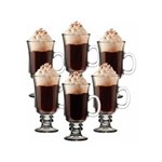 Ficha técnica e caractérísticas do produto Kit Conjunto de Caneca Xicara de Vidro Taca Alta Cappucino Cafe Chocolate Dolce Gusto Coffe 240Ml