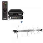 Ficha técnica e caractérísticas do produto Kit Conversor Digital + Antena Digital Externa UHF Log 16 Elementos - Prime Tech - Prime Tech
