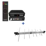Ficha técnica e caractérísticas do produto Kit Conversor Digital + Antena Digital Externa Uhf Log 16 Elementos - Prime Tech