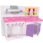 Ficha técnica e caractérísticas do produto Kit Cozinha Cristal Fogão Branco/Rosa 223 - Lua de Cristal