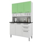 Ficha técnica e caractérísticas do produto Kit Cozinha I3G2 120 Regina 6 Portas 2 Gavetas Itatiaia - Branco/Verde Claro