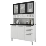 Ficha técnica e caractérísticas do produto Kit Cozinha I3VG2 120 Regina 6 Portas, 3 com Vidro 2 Gavetas Itatiaia - Branco/Preto