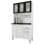 Ficha técnica e caractérísticas do produto Kit Cozinha I3VG2 105 Regina 6 Portas, 3 com Vidro 2 Gavetas Itatiaia - Branco/Preto