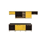 Ficha técnica e caractérísticas do produto Kit Cozinha Sicília Modulada 8 Peças 5801-S1T com Tampo Preto - Argila/Amarelo - Multimóveis