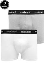 Ficha técnica e caractérísticas do produto Kit Cueca 2 Pçs Colcci Boxer Branca/Cinza