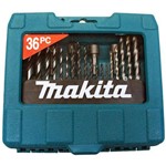 Ficha técnica e caractérísticas do produto Kit de Acessórios Brocas, Soquetes e Bits 36 Peças P-90320 Makita