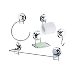 Ficha técnica e caractérísticas do produto Kit de Acessórios para Banheiro com Ventosa 5 Peças